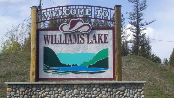 Williams Lake welcome sign