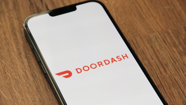 Doordash logo on a phone